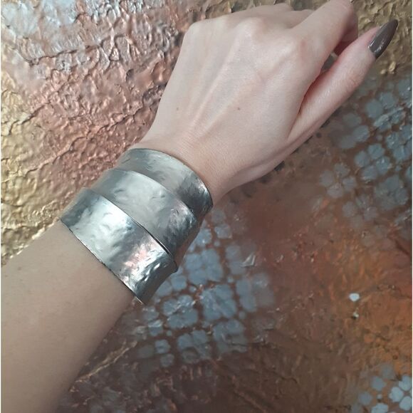 Zara Silvertone Statement Cuff Bracelet - Picture 3 of 15